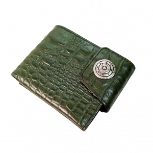 Billetera con Textura Croco – Verde